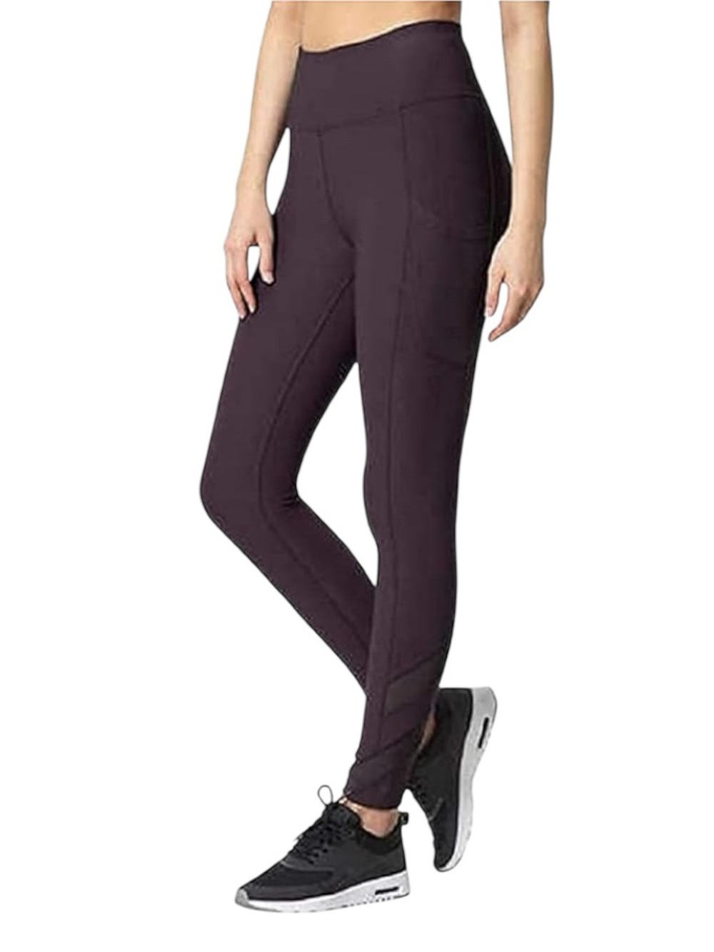 Mondetta High-Waist Performance Leggings in Deep Plum